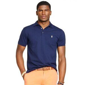 Polo Ralph Lauren Navy Custom-Fit Stretch-Mesh Polo Shirt Mens Size Medium